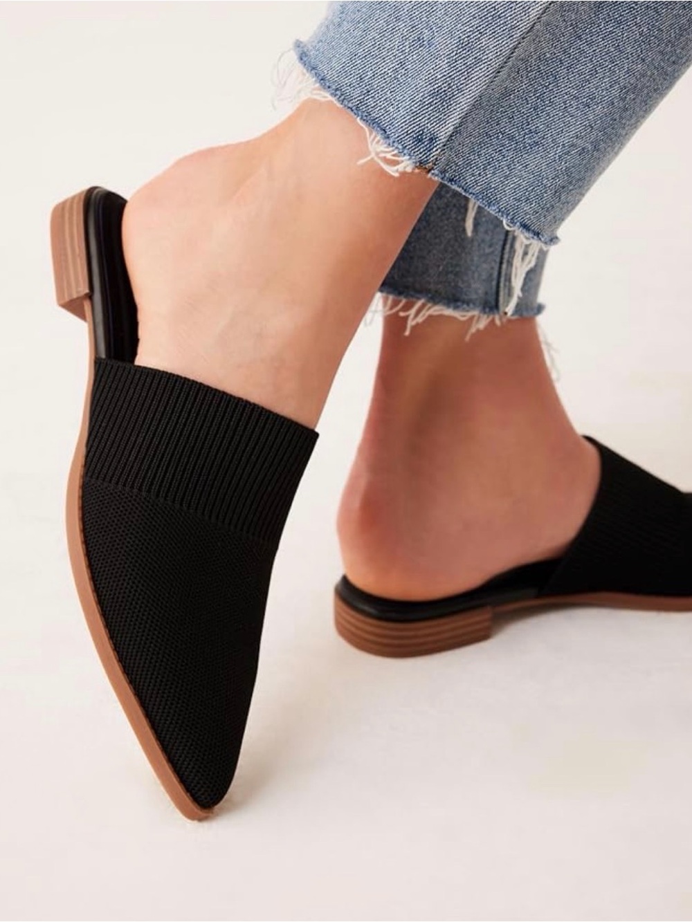 Steven Classic Black Knit Slip-On Mules - Women